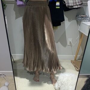OAK + FORT Shimmering Brown Maxi Skirt